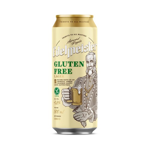 Piwo jasne bezglutenowe Gluten Free alk. 4,2% obj. Edelmeister 500 ml