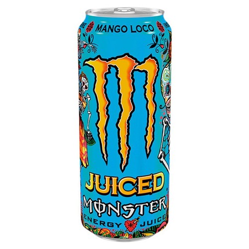Gazowany napój energetyczny z 9 % soku owocowego z zagęszczonego soku owocowego, tauryną, kofeiną, L-karnityną, z dodatkiem witamin z grupy B Monster 500 ml