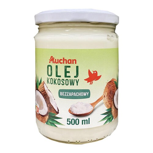 Olej kokosowy rafinowany bezzapachowy Auchan 500 g