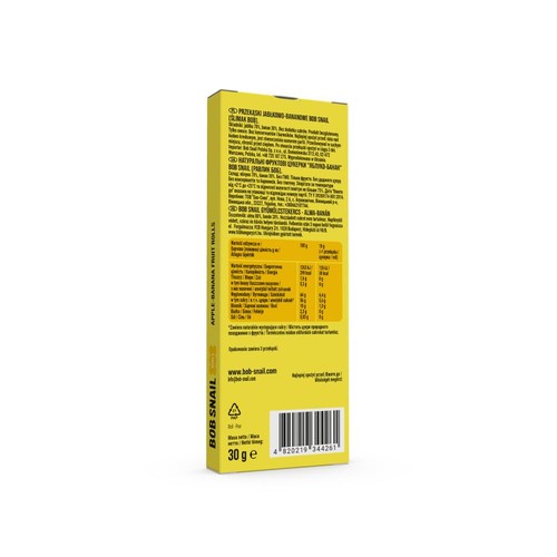 Rollsy owocowe bez dodatku cukru jabłko-banan  Bob Snail 30 g
