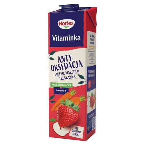 Sok z jabłek marchwi i truskawek Hortex 1 l