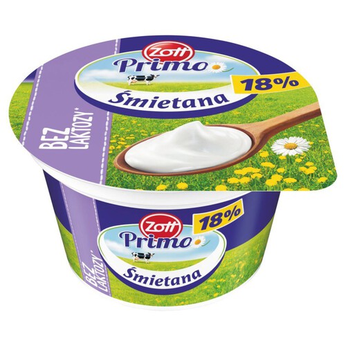 Primo Śmietana bez laktozy  18%  Zott 180 g