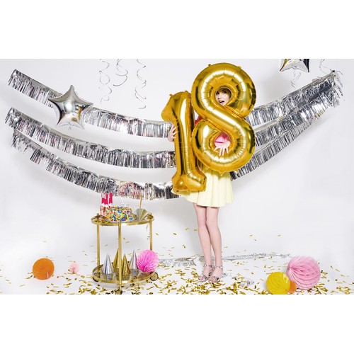 Balon foliowy Cyfra '8' 86cm złoty (1 op. / 1 szt.) PartyDeco 1 sztuka
