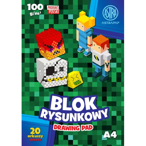 Blok rysunkowy Astrapap A4 100g 20 ark "Pixel" ASTRA 1 sztuka