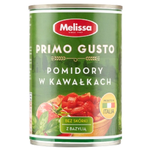 Pomidory w kawałkach bez skórki z bazylią Primo Gusto 400 g