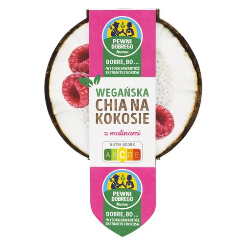 Wegańska chia na kokosie z malinami Pewni Dobrego 140 g 