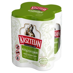 Piwo jasne niepasteryzowane 4,6% obj. Kasztelan 4 x 500 ml