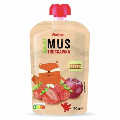 Mus jabłko truskawka Auchan 100 g