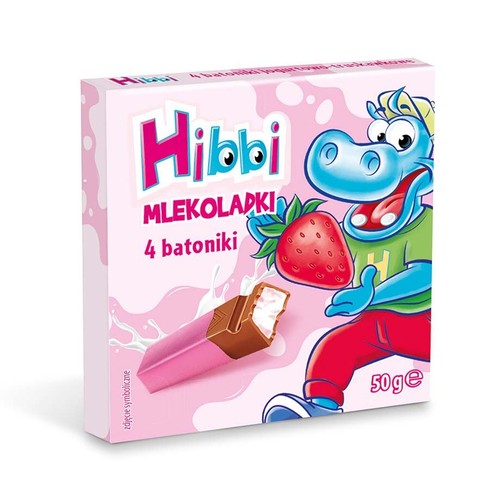Mlekoladki jogurtowo - truskawkowe Hibbi 50 g