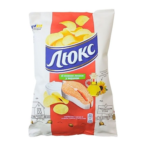 Chipsy ziemniaczane o smaku łososia w śmietanie Lyuks 125 g