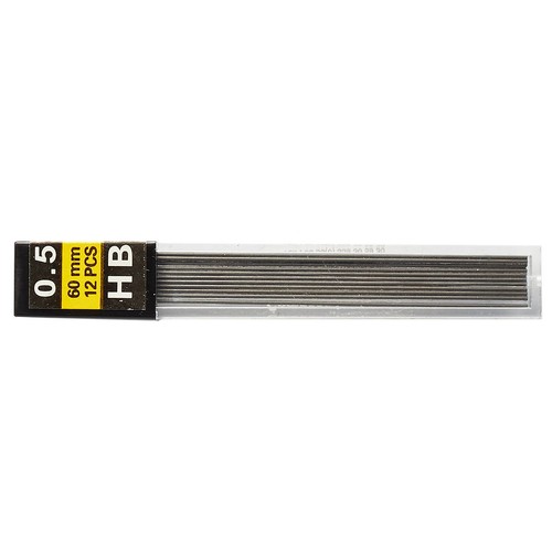 Grafit do ołówka automatycznego 0.5 mm, 12 sztuk, twardość HB.