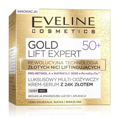 Gold Lift Expert multi-odżywczy krem-serum 50+ EVELINE COSMETICS 50 ml