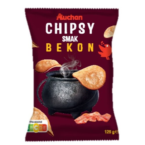 Chipsy o smaku bekonu Auchan 125 g