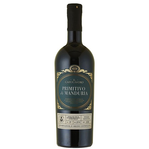 Wino włoskie czerwone wytrawne Primitivo di Mandura alk. 15,0% obj. Il Capolavoro 750 ml