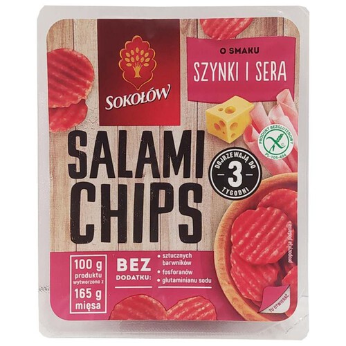 Salami Chips o smaku szynki i sera Sokołów 60 g