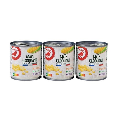 Kukurydza konserwowa Auchan 3 x 140 g