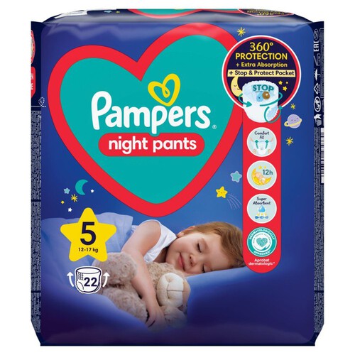 Pieluchmajtki nocne 5 12-17 kg Pampers 22 sztuki