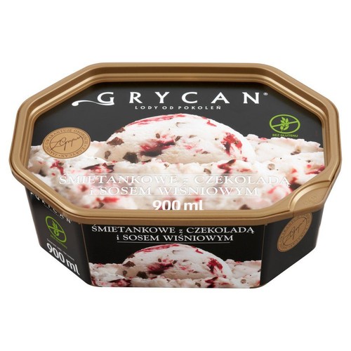 Lody śmietankowe z czekoladą i sosem wiśniowym Grycan 900 ml