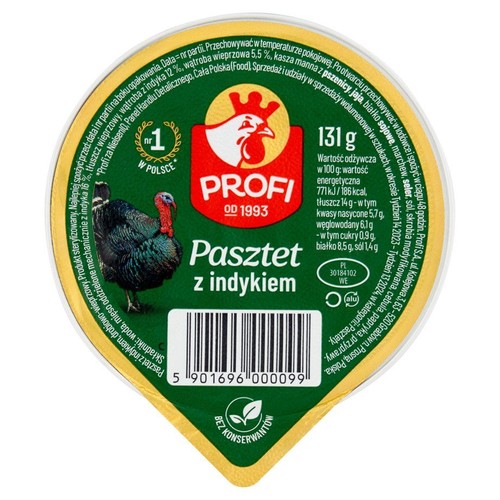 Pasztet z indykiem. drobiowo-wieprzowy Profi 131 g