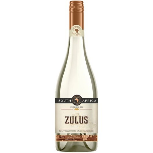 Wino południowoafrykańskie białe półwytrawne alk. 11,5% obj. Zulus 750 ml