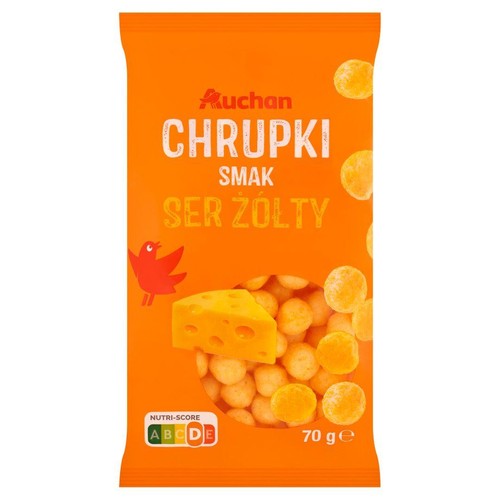 Chrupki kukurydziane smak ser żółty Auchan 70 g