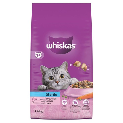 Karma sucha dla kotów z łososiem   Whiskas 1,4 kg