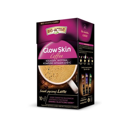 Napój kawowy Glow Skin Coffee o smaku Latte Big-Active 10 x 10 g