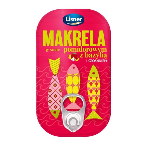Makrela w sosie pomidorowym z bazylią i czosnkiem Lisner 110 g