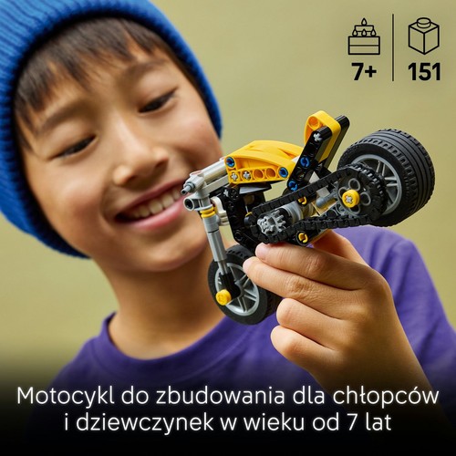 Technic Żółty motocykl 42225, zestaw konstrukcyjny LEGO 1 sztuka