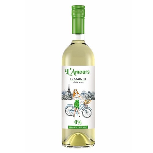 Wino bezalkoholowe mołdawskie białe półsłodkie Tramine alk. do 0,5% obj. Lamorous 750 ml