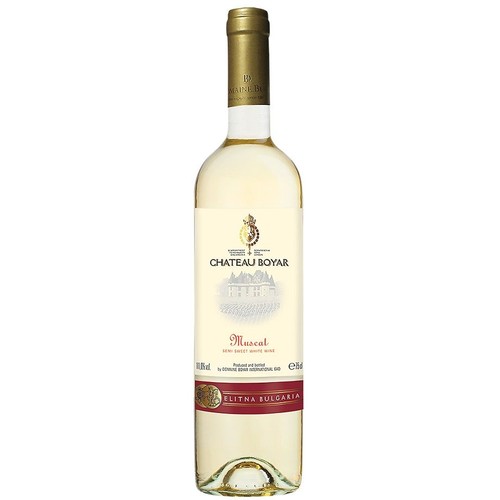 Wino bułgarskie białe półsłodkie Muscat alk. 11,0% obj. Chateau Boyar 750 ml
