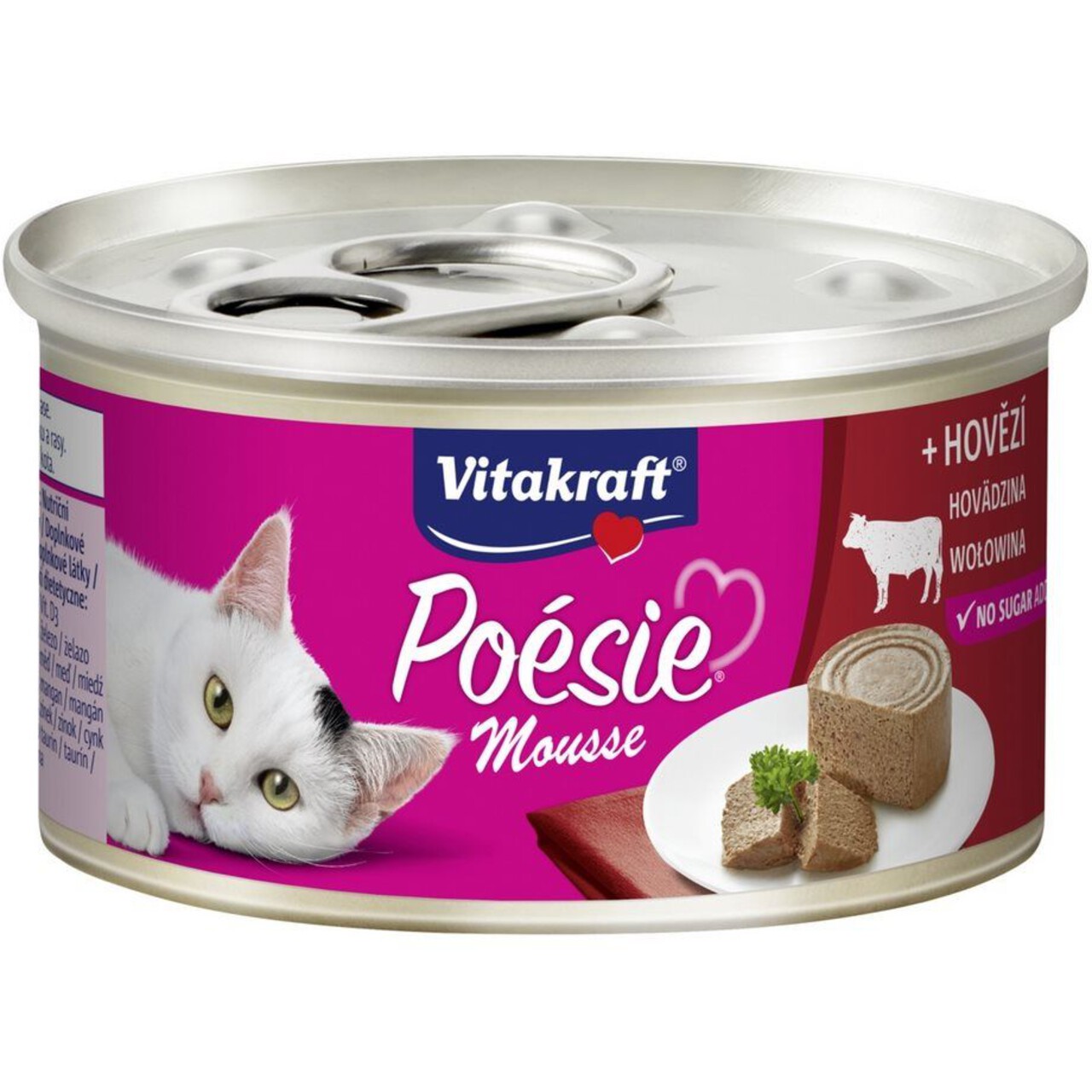 Karma mokra dla kotów w postaci musu z wołowiną VitaKraft 85 g