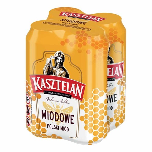 Piwo jasne miodowe alk. 4,8% obj. Kasztelan 4 x 500 ml