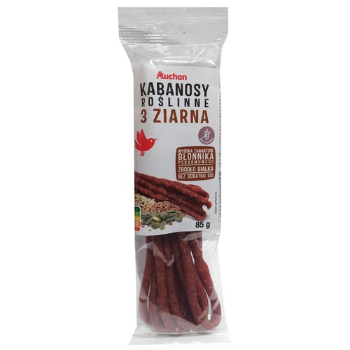 Kabanosy roślinne 3 ziarna Auchan 85 g