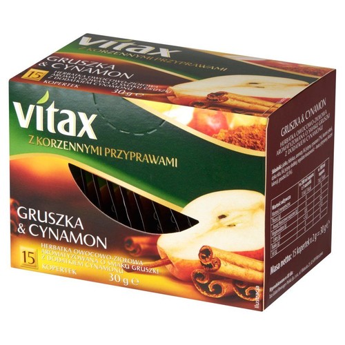 Herbatka owocowo-ziołowa gruszka & cynamon Vitax 15 torebek