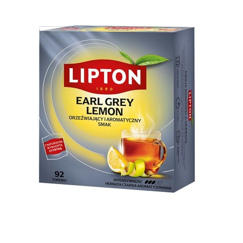 Herbata czarna ekspresowa Earl Grey Lemon Lipton 92 torebki