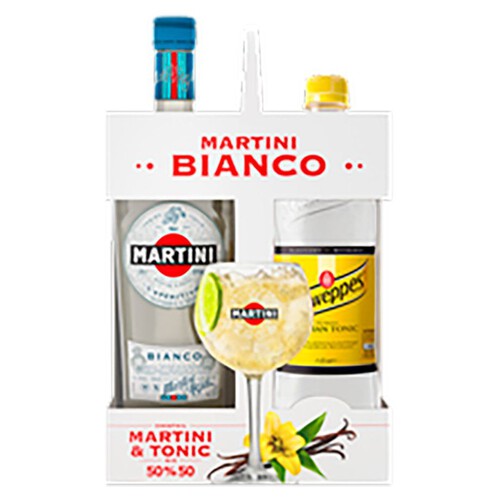 Zestaw: Wermut Bianco alk. 14% obj. + tonik Martini 1 l +1 l