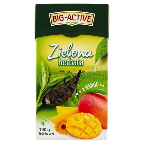 Herbata zielona liściasta z mango   Big Active 100 g