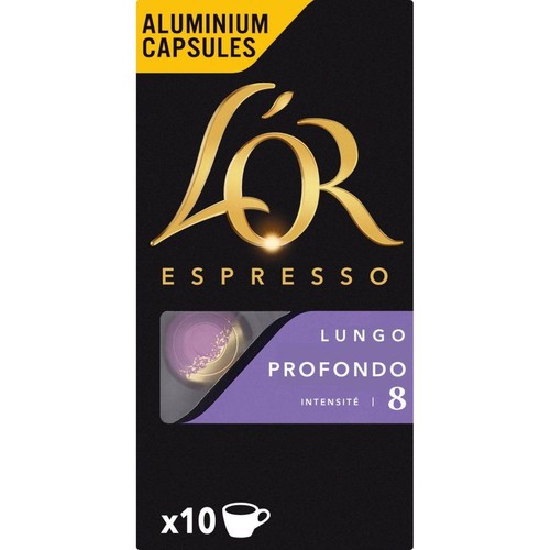 Opakowanie 10 kapsułek kawy L'OR Espresso Lungo Profondo, intensywność 8.