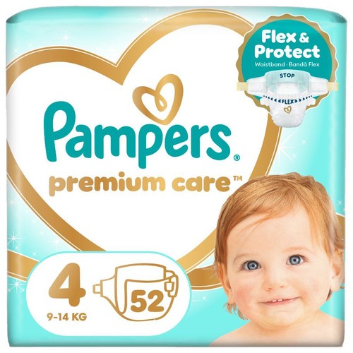 Pieluchy 4 premium care maxi (9-14 kg) Pampers 52 sztuki