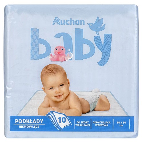 Podkłady jednorazowe 60 x 60 cm Auchan 10 sztuk