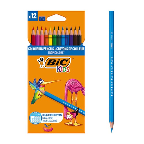 Kredki ołówkowe Tropicolors 12 kolory Bic 12 sztuk