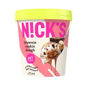 Lody Brownie Cookie Dough bez cukru Nick's 473 ml