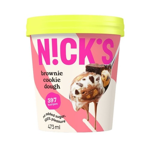 Lody Brownie Cookie Dough bez cukru Nick's 473 ml