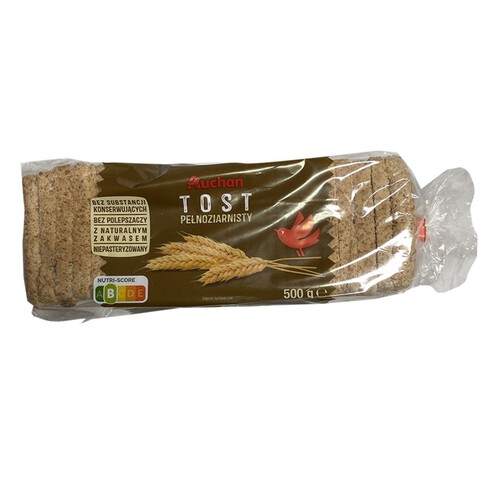 Chleb tostowy pszenny pełnoziarnisty krojony Auchan 500 g