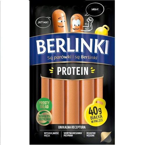 Parówki proteinowe z kurczaka Berlinki 200 g
