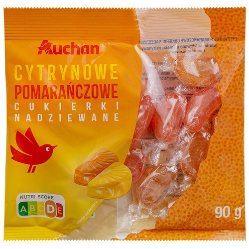 Cukierki nadziewane cytrynowo-pomarańczowe Auchan 90 g