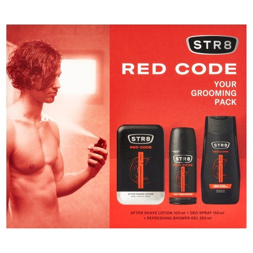 Zestaw Red Code woda po goleniu+dezodorant+Żel pod prysznic STR8 zestaw