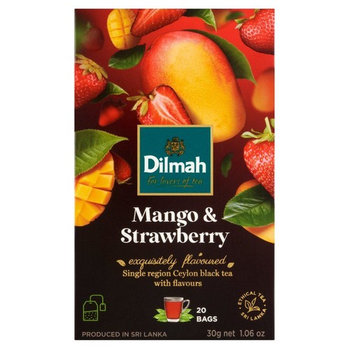 Czarna herbata z aromatem mango i truskawki Dilmah 20 torebek