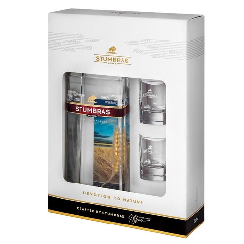 Wódka czysta alk. 40,0% obj. + 2 kieliszki  Stumbras 700 ml